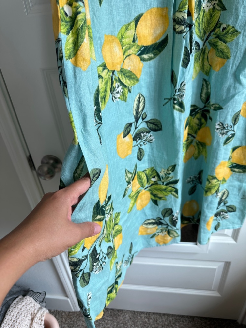 J. Jill Lemon Print Sleeveless Light Blue Dress - Picture 6 of 8